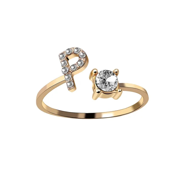 AURA Adjustable Initial Diamond Ring